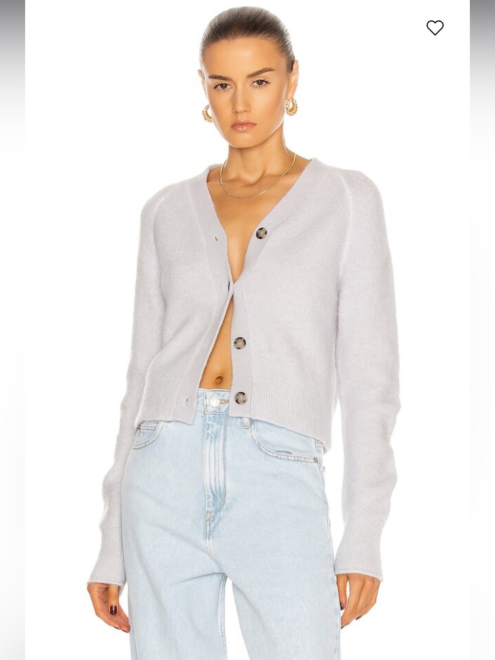 ACNE STUDIOS Cropped Cardigan. Ice blue. Size S.
